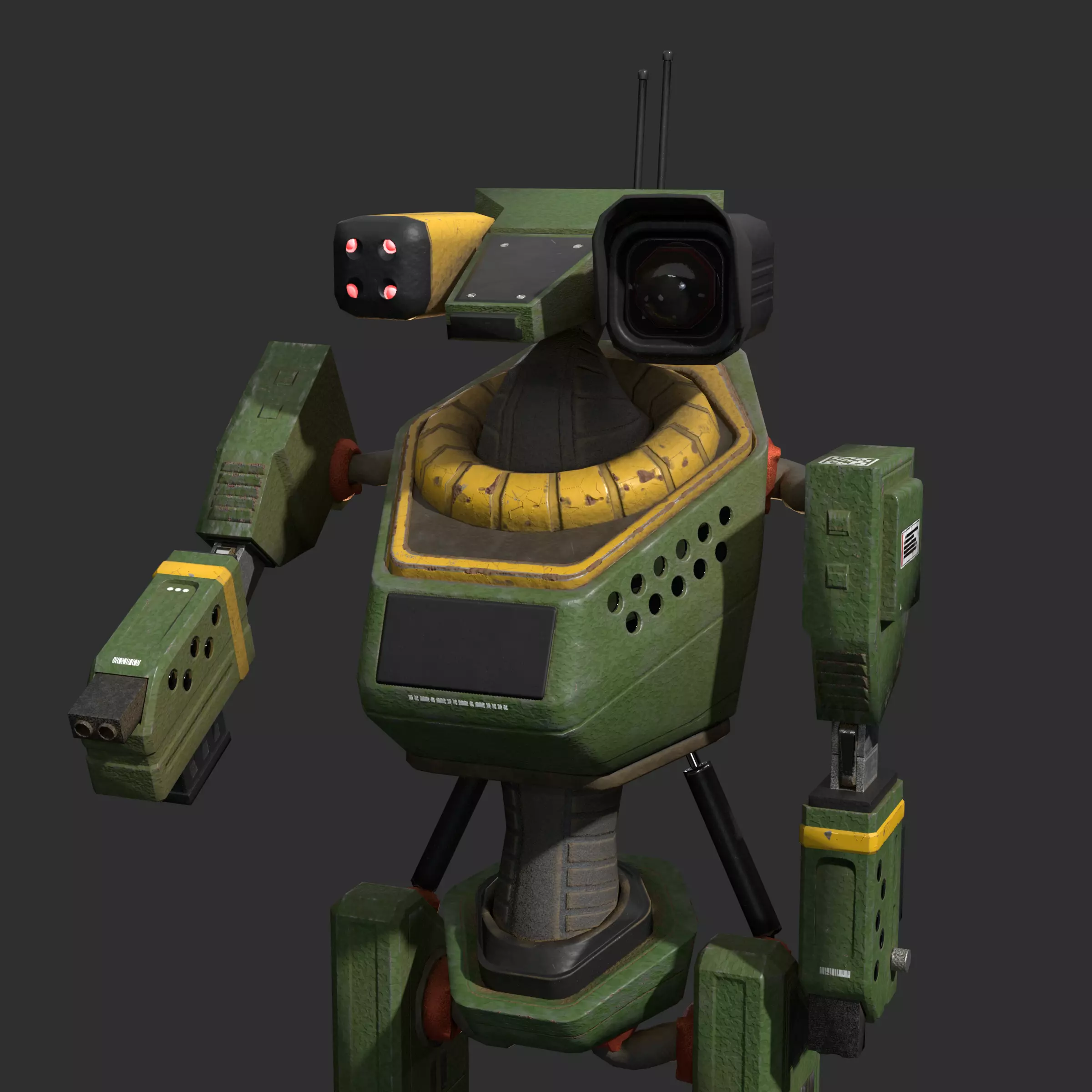 Juggernaut Humanoid Robot - Game Ready Low-poly - Animated Low-poly 3D model_0