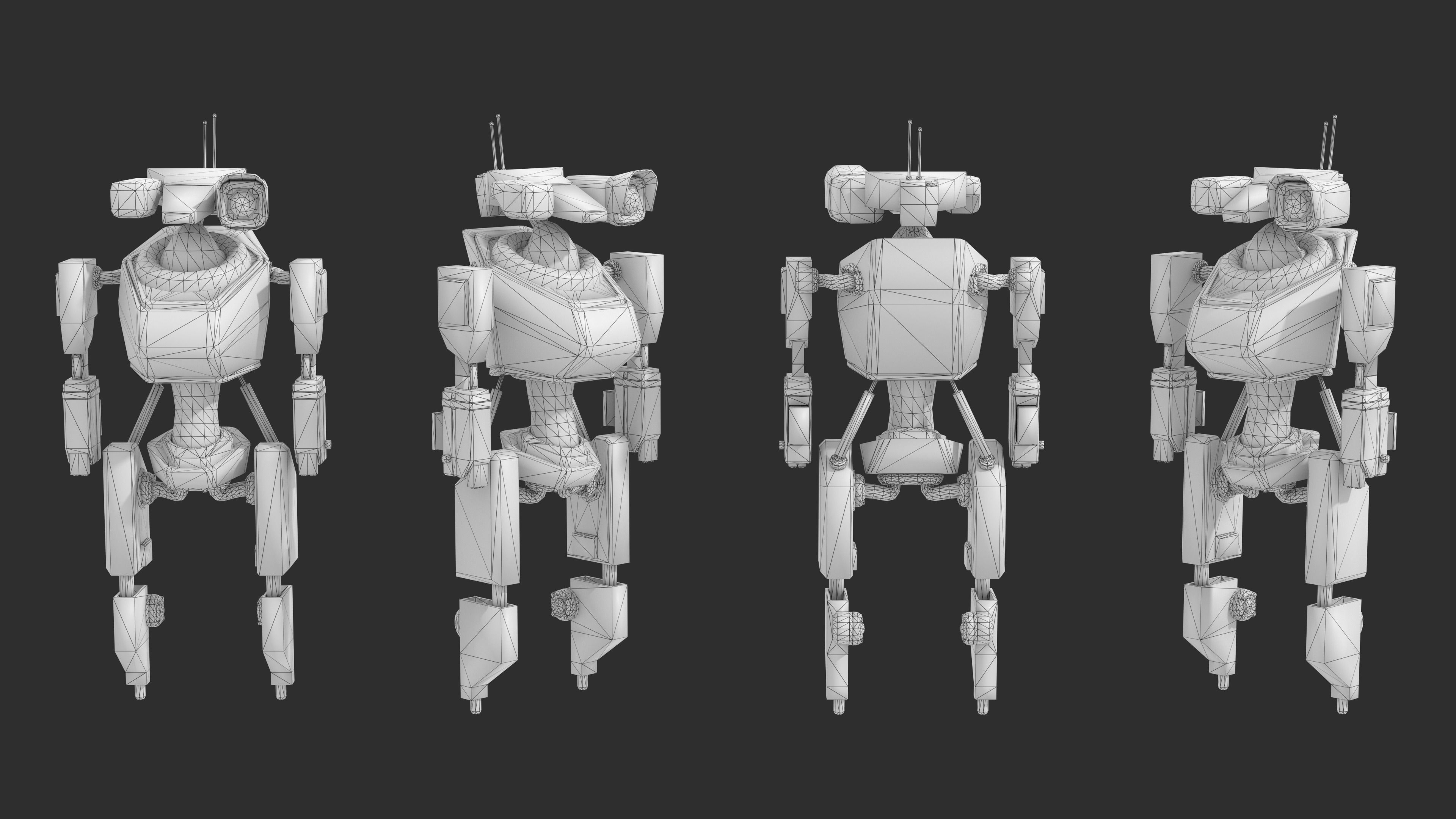 Juggernaut Humanoid Robot - Game Ready Low-poly - Animated Low-poly 3D model_12