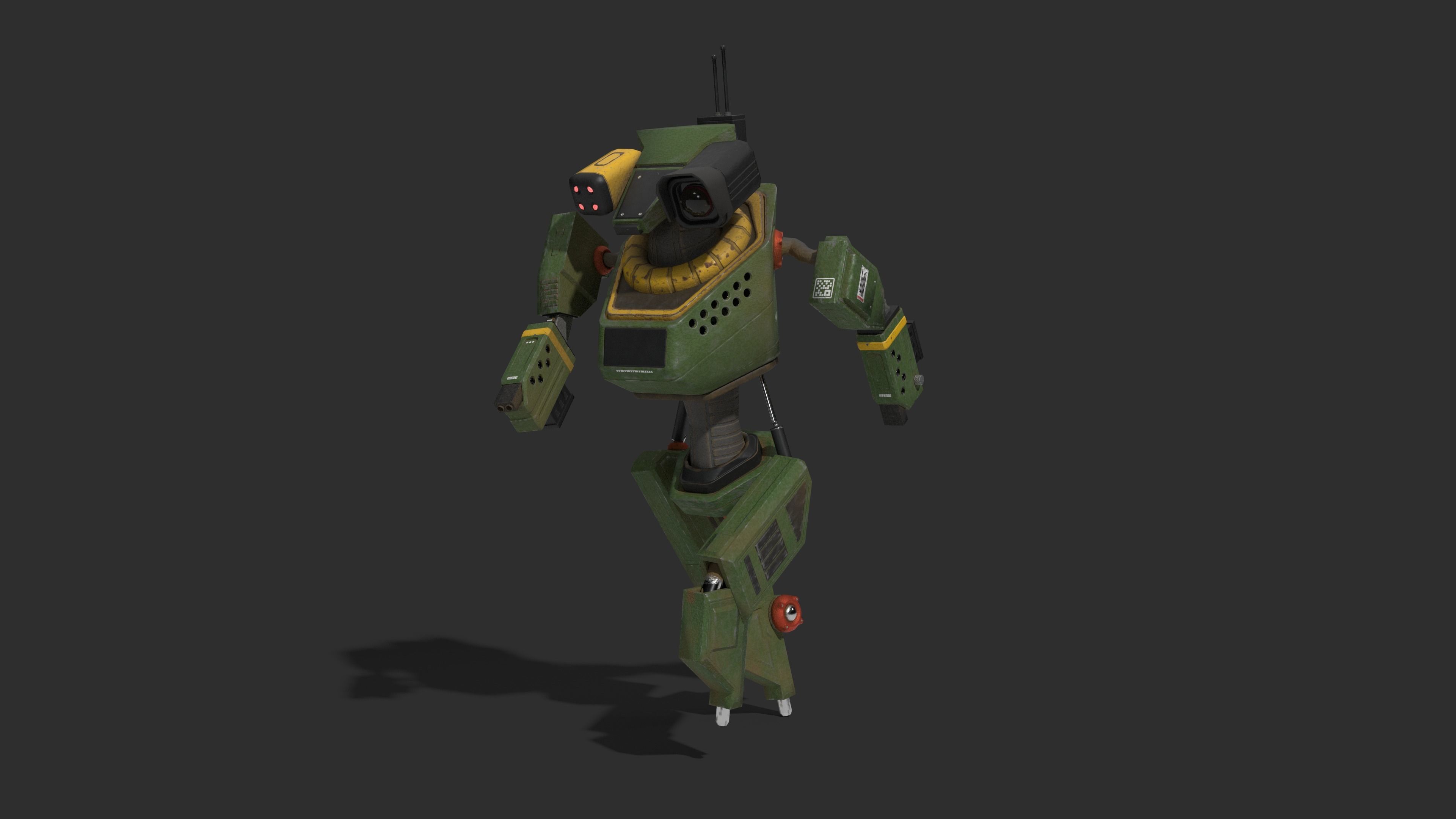 Juggernaut Humanoid Robot - Game Ready Low-poly - Animated Low-poly 3D model_10