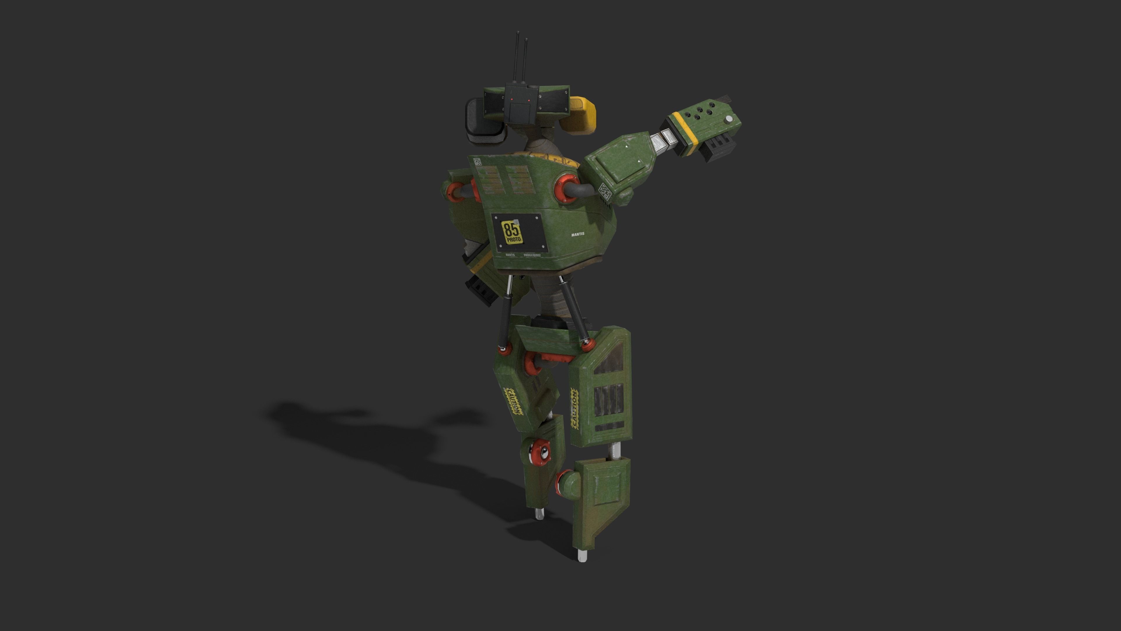 Juggernaut Humanoid Robot - Game Ready Low-poly - Animated Low-poly 3D model_11