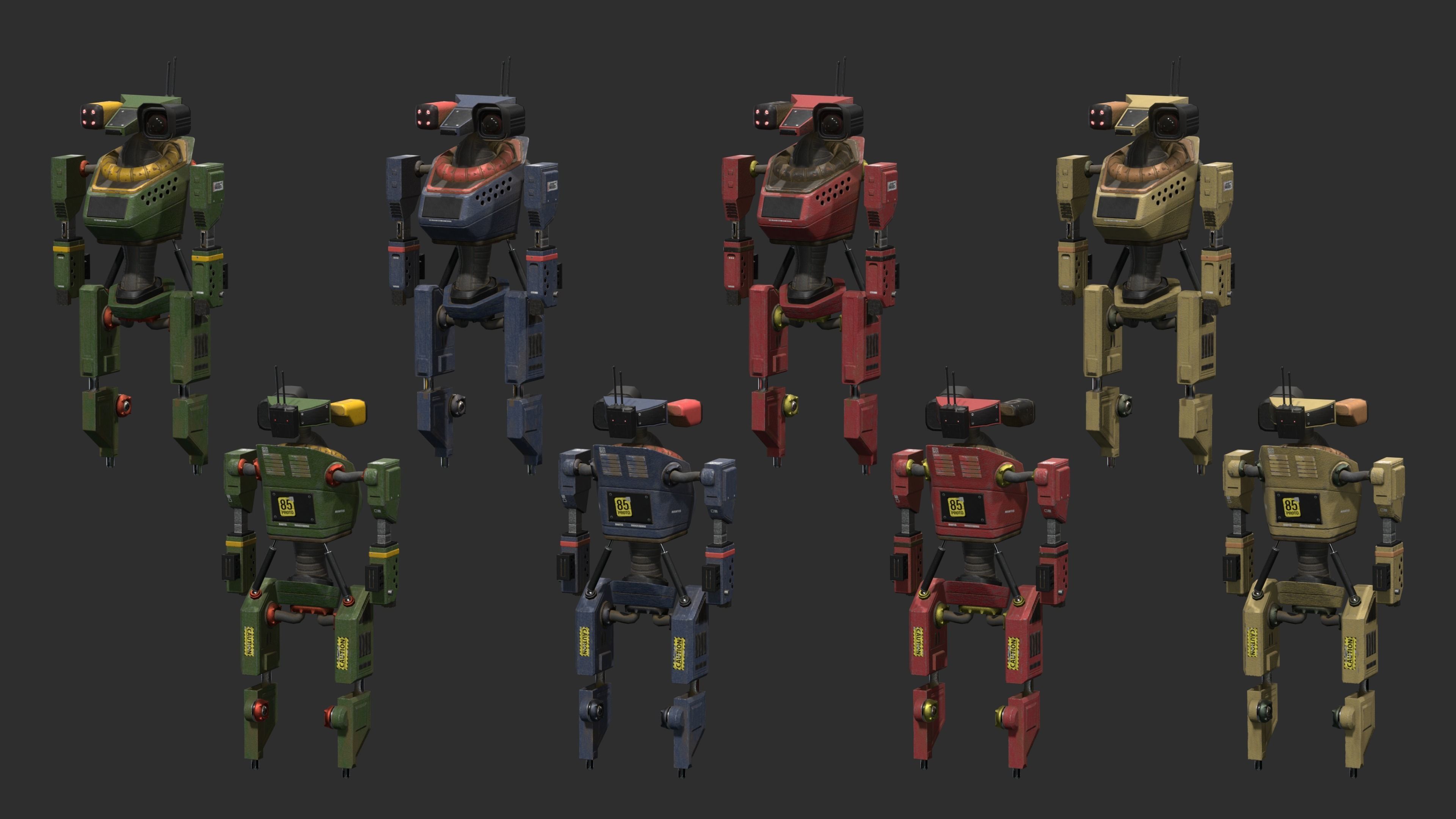 Juggernaut Humanoid Robot - Game Ready Low-poly - Animated Low-poly 3D model_7