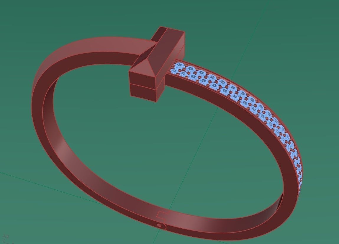 Bracelet Tiffany with diamonds 3D print model 3D print model_2