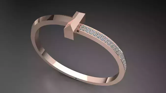 Bracelet Tiffany with diamonds 3D print model