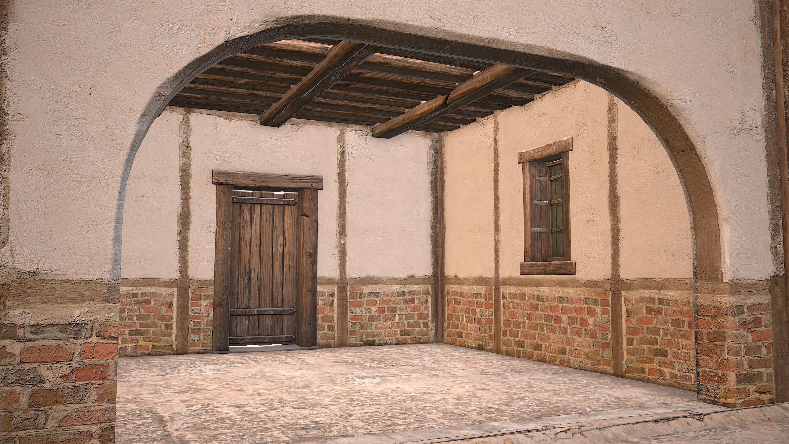 Medieval Town House 4 Low-poly 3D model_22