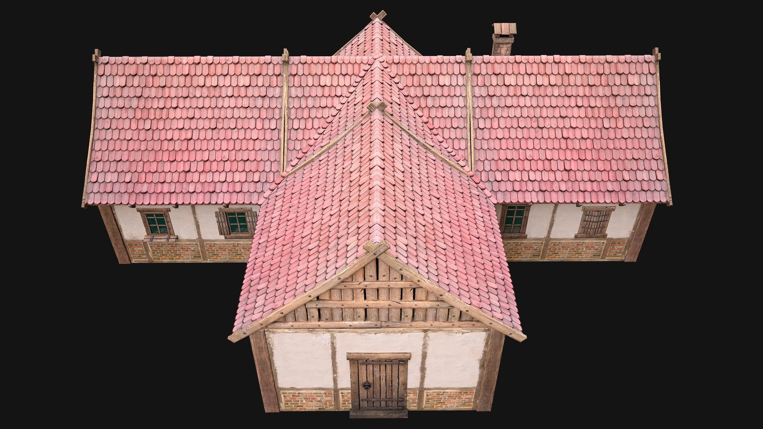 Medieval Town House 4 Low-poly 3D model_13