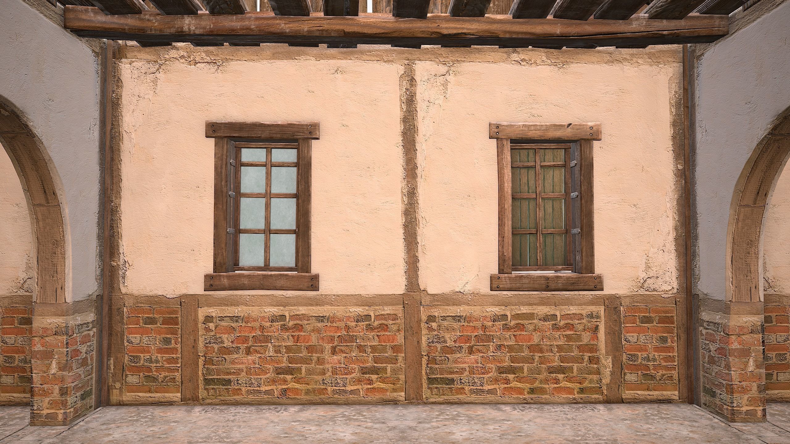 Medieval Town House 4 Low-poly 3D model_20