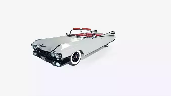 Cadillac 1959 Eldorado White PBR 3D model 3D model