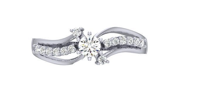 Solitaire Diamond Women Engagement Ring Jewelry 3D print model
