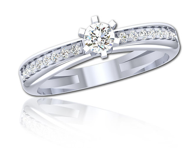 Solitaire Diamond Women Engagement Ring  Jewelry 3D print model