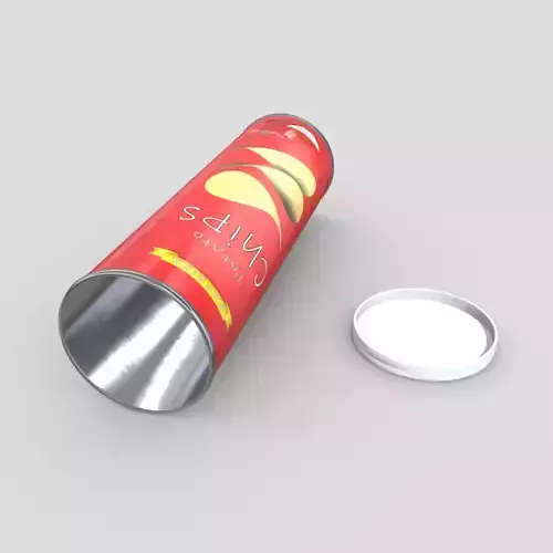 Potato Chips Tube Open Low-poly 3D model