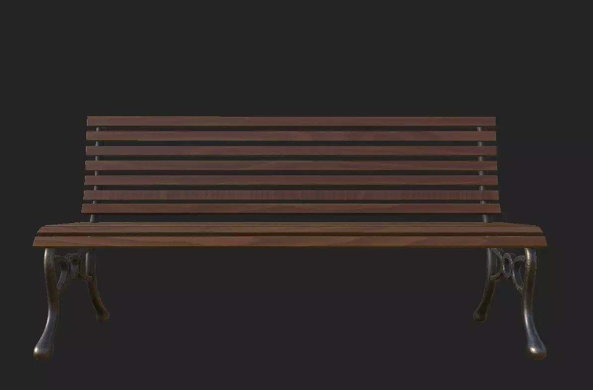 Park Chair Free low-poly 3D model_0