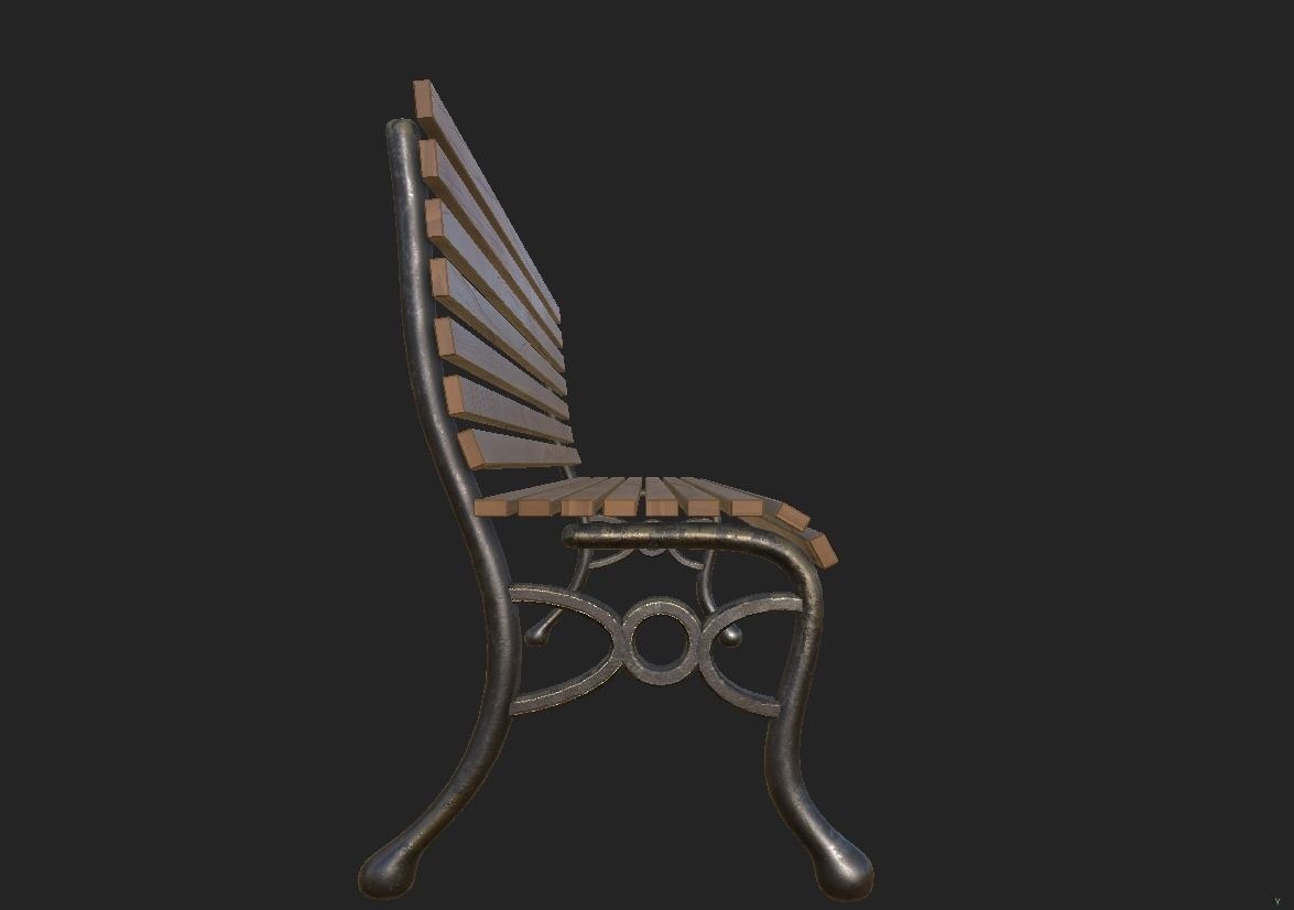 Park Chair Free low-poly 3D model_2