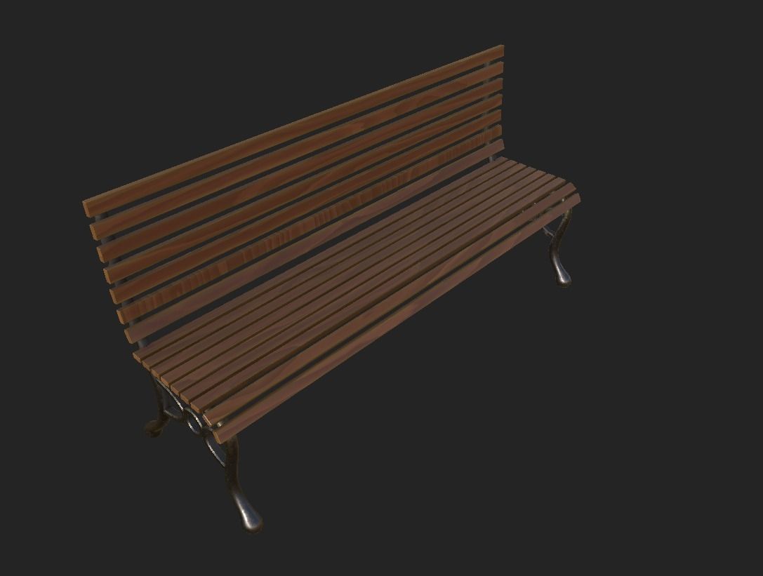 Park Chair Free low-poly 3D model_1