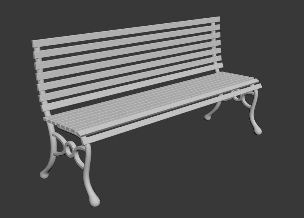 Park Chair Free low-poly 3D model_3