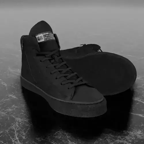 GREYDER 3D SHOES - HIGH - SUEDE Low-poly 3D model