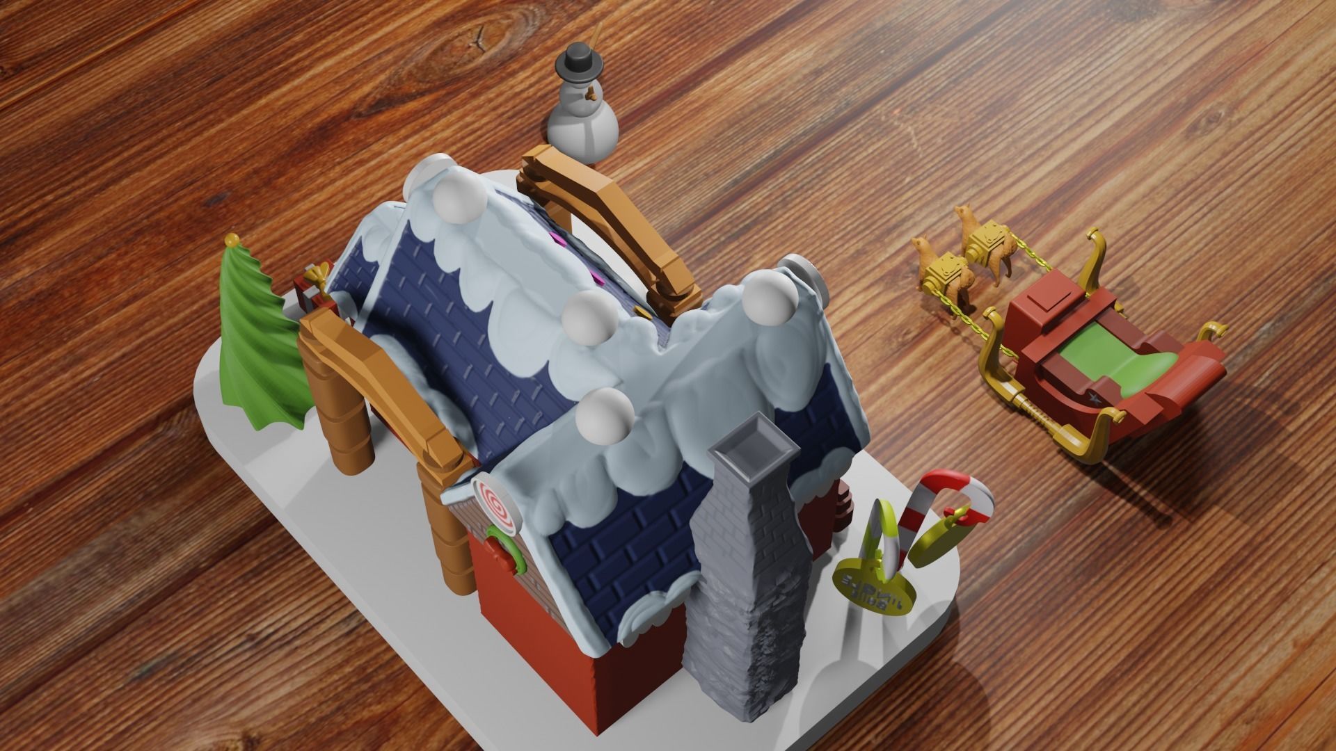 Christmas House 3D or Candy Shop For 3D Printing 3D print model_8