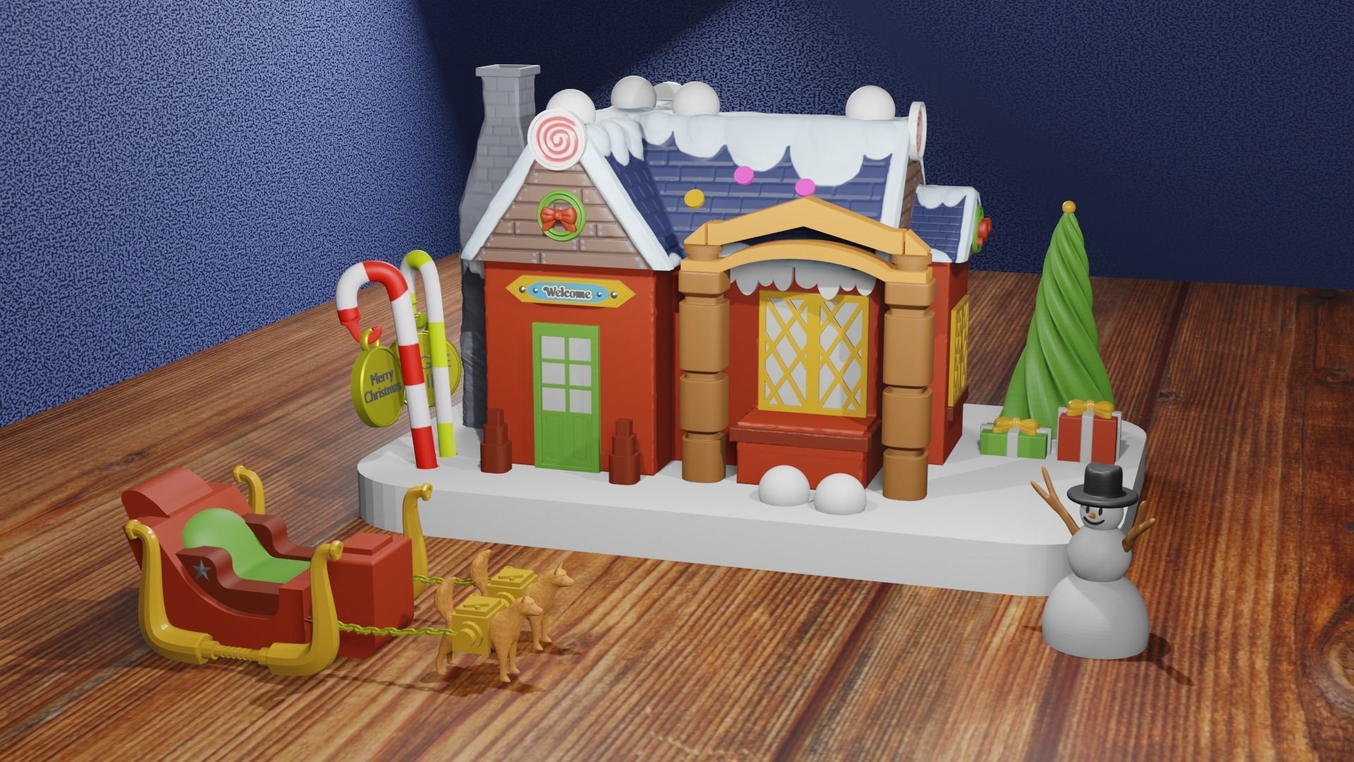 Christmas House 3D or Candy Shop For 3D Printing 3D print model_2