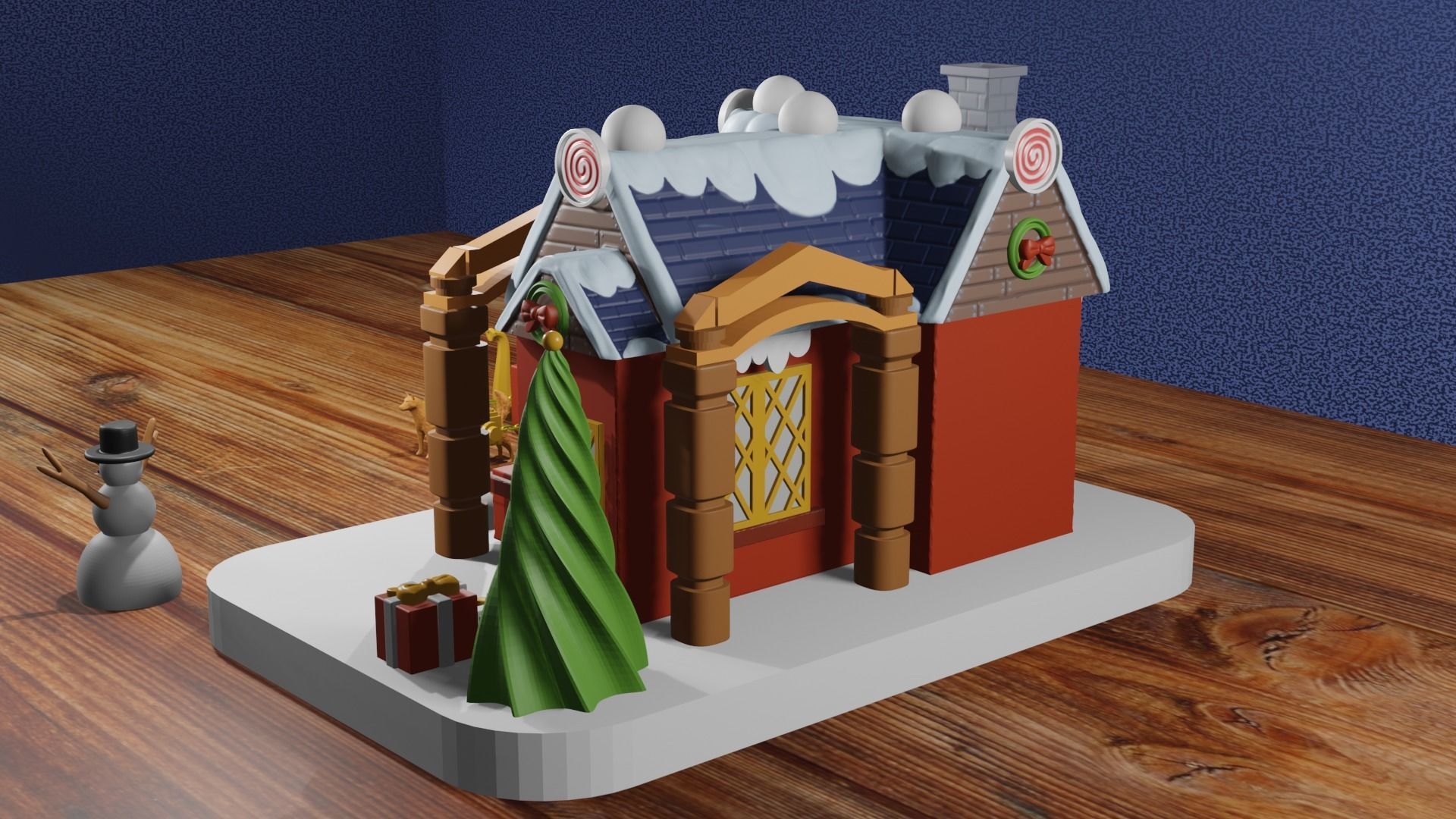 Christmas House 3D or Candy Shop For 3D Printing 3D print model_4