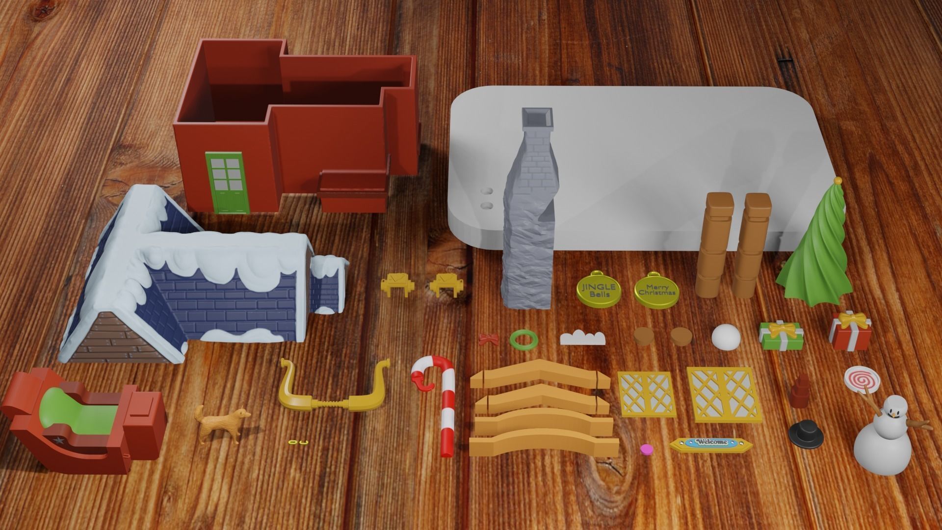 Christmas House 3D or Candy Shop For 3D Printing 3D print model_9