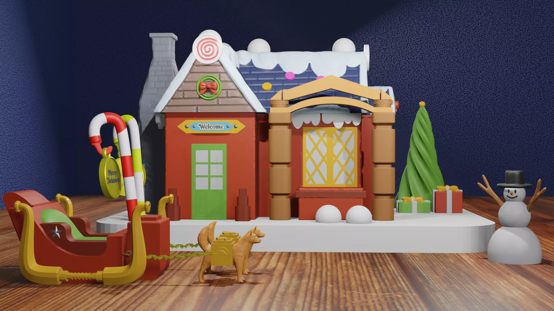 Christmas House 3D or Candy Shop For 3D Printing 3D print model_0