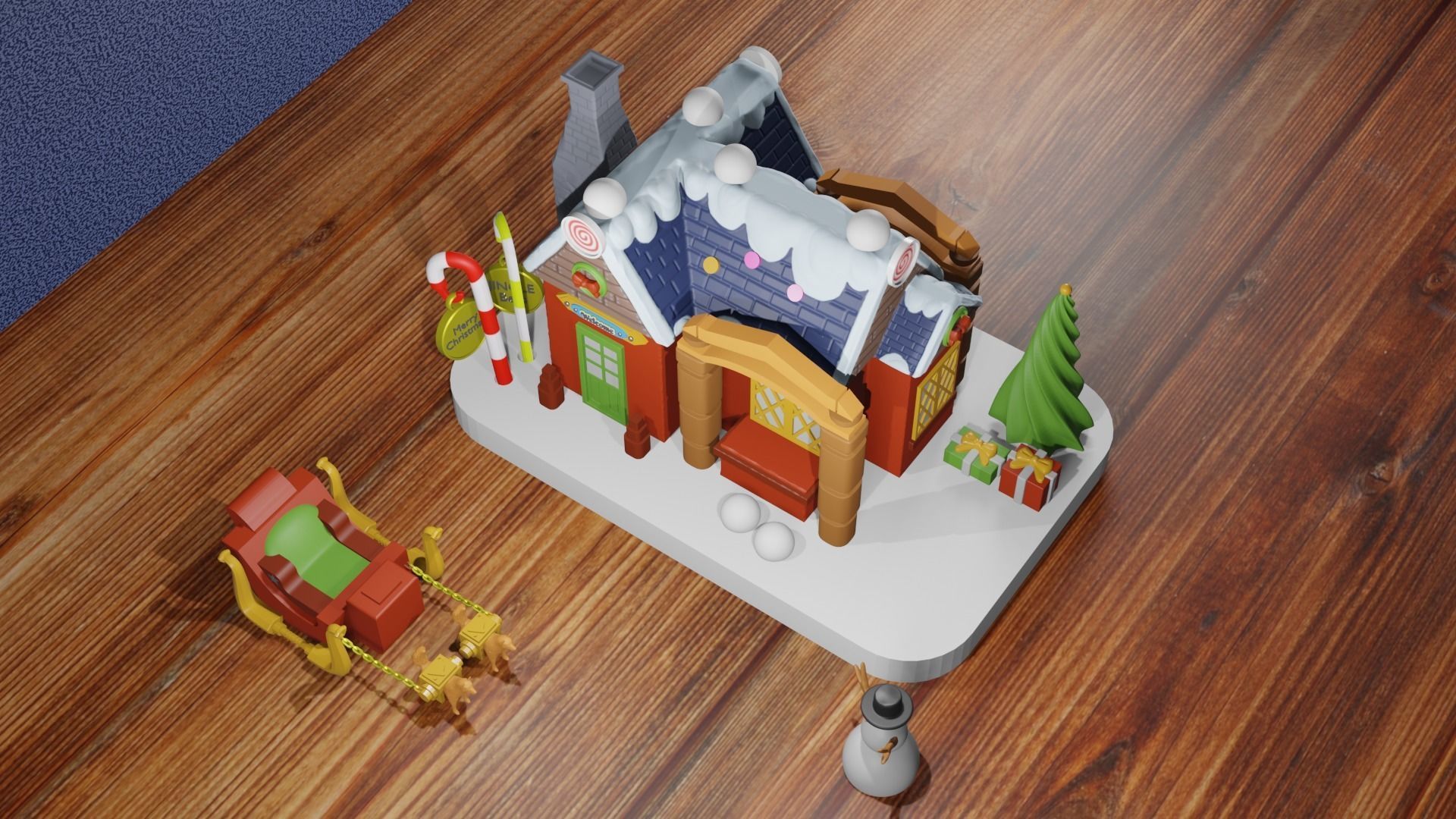 Christmas House 3D or Candy Shop For 3D Printing 3D print model_7