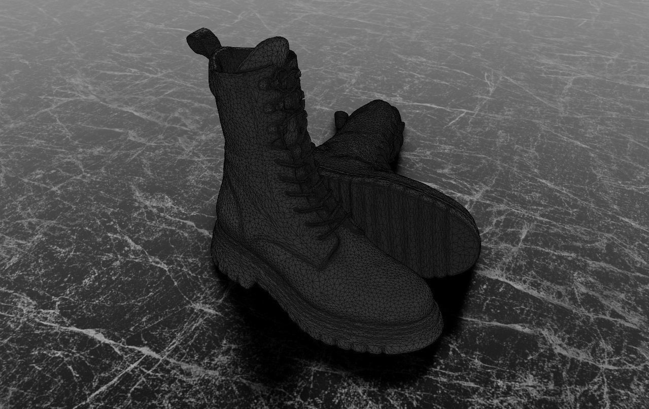 GREYDER 3D BOOTS - BLACK - HIGH Low-poly 3D model_12