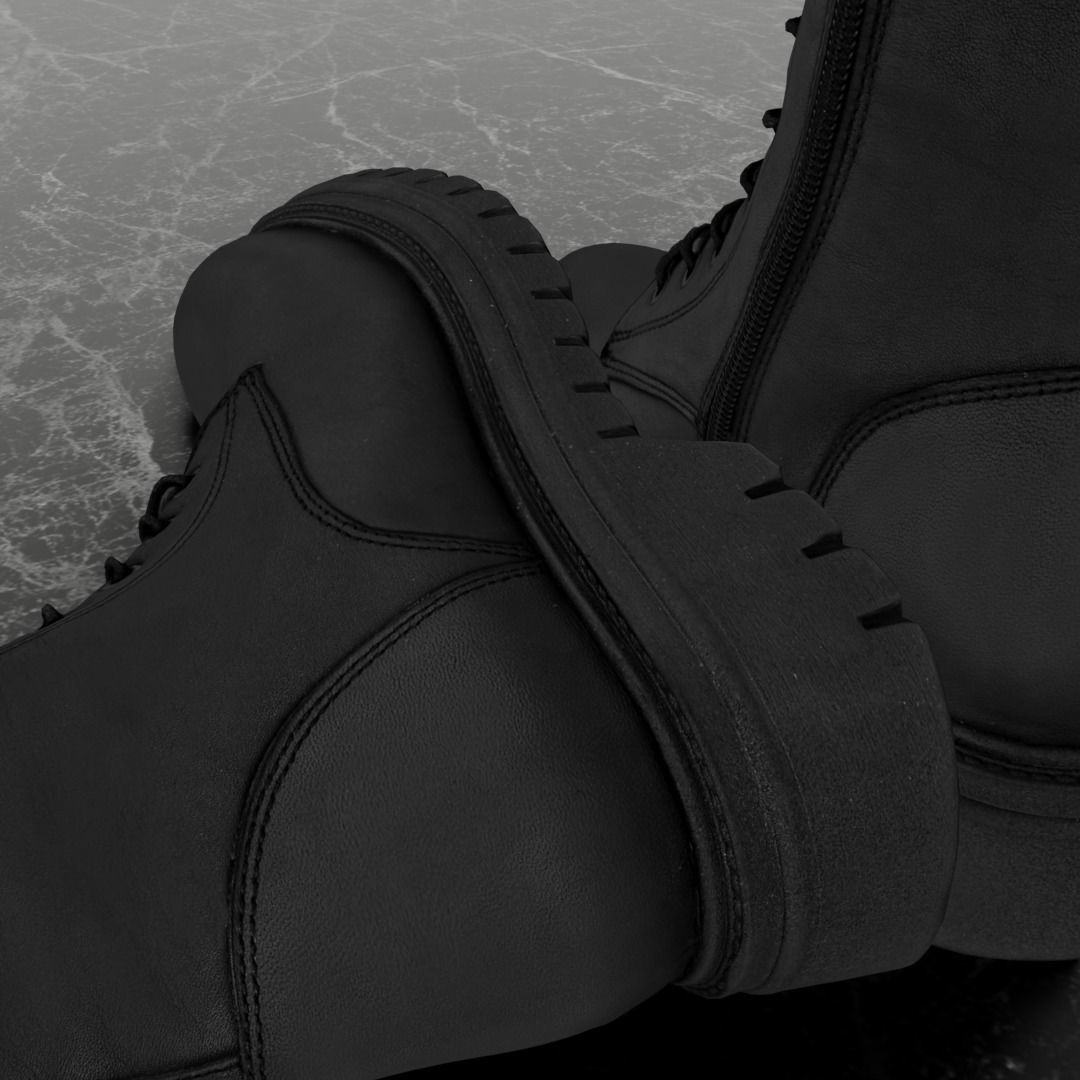 GREYDER 3D BOOTS - BLACK - HIGH Low-poly 3D model_8
