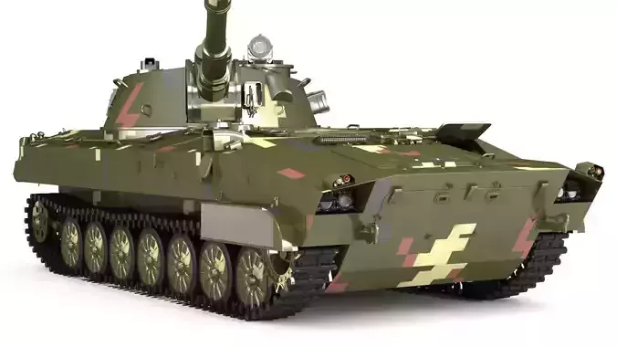 Howitzer 2C1 camuflag 3D model