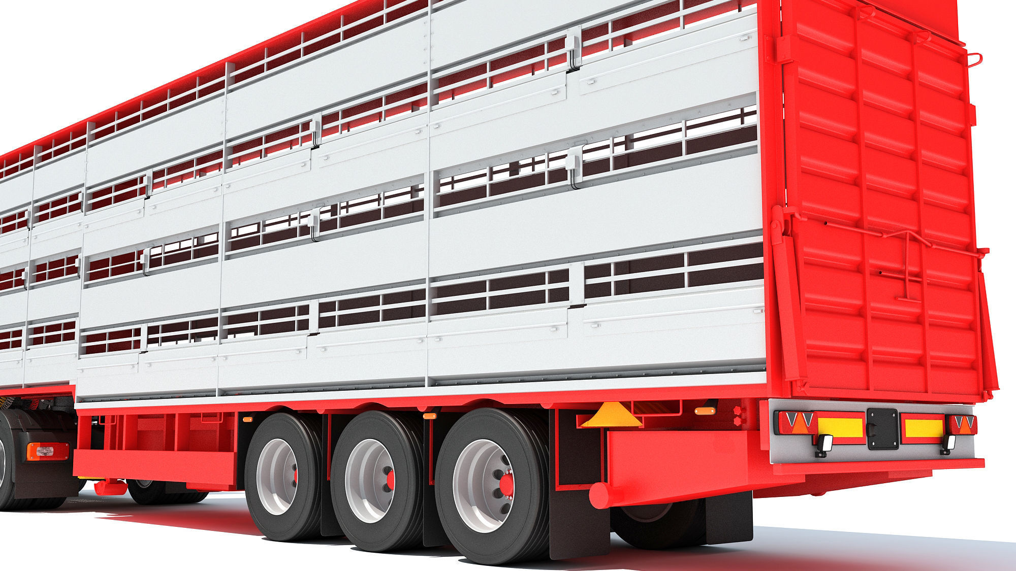 Animal Transporter Truck and Trailer 3D model_15