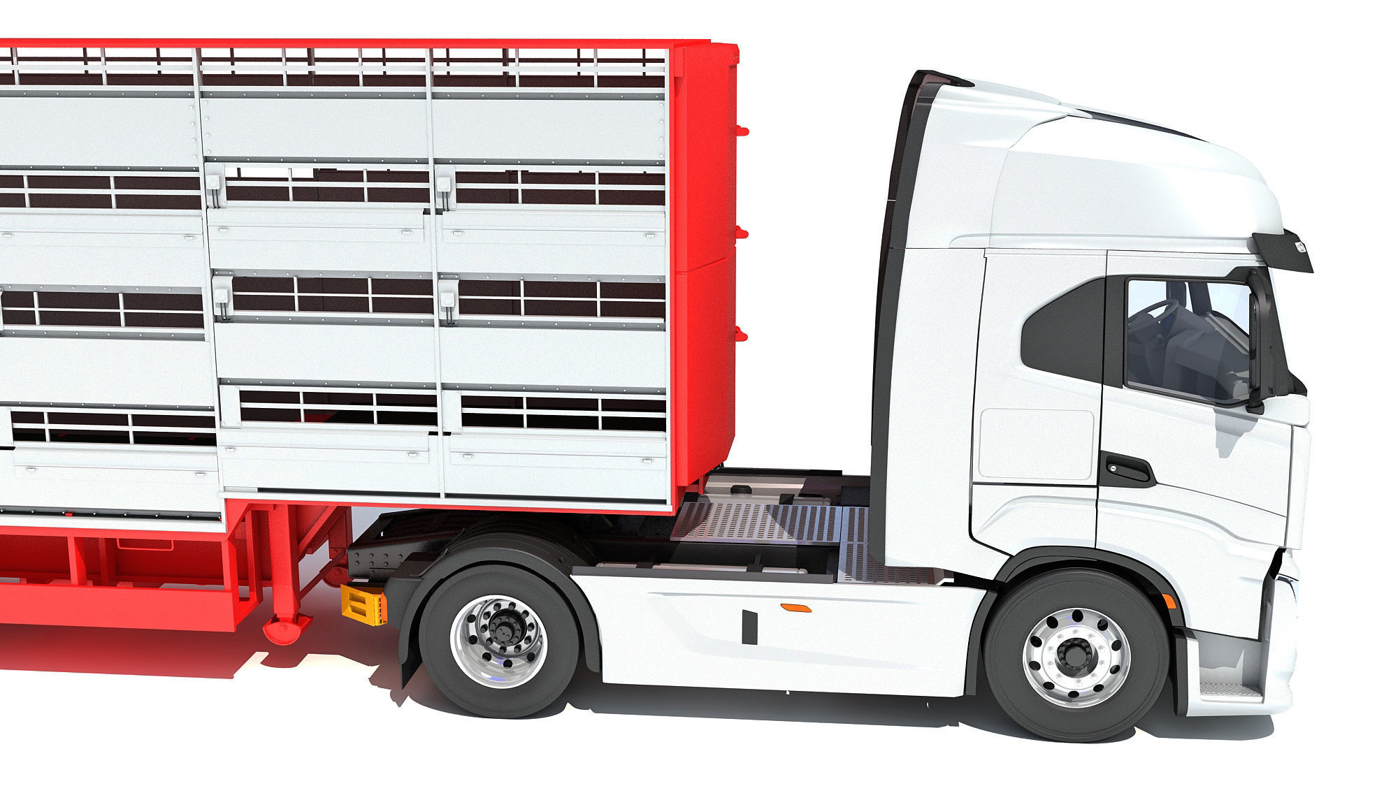 Animal Transporter Truck and Trailer 3D model_14