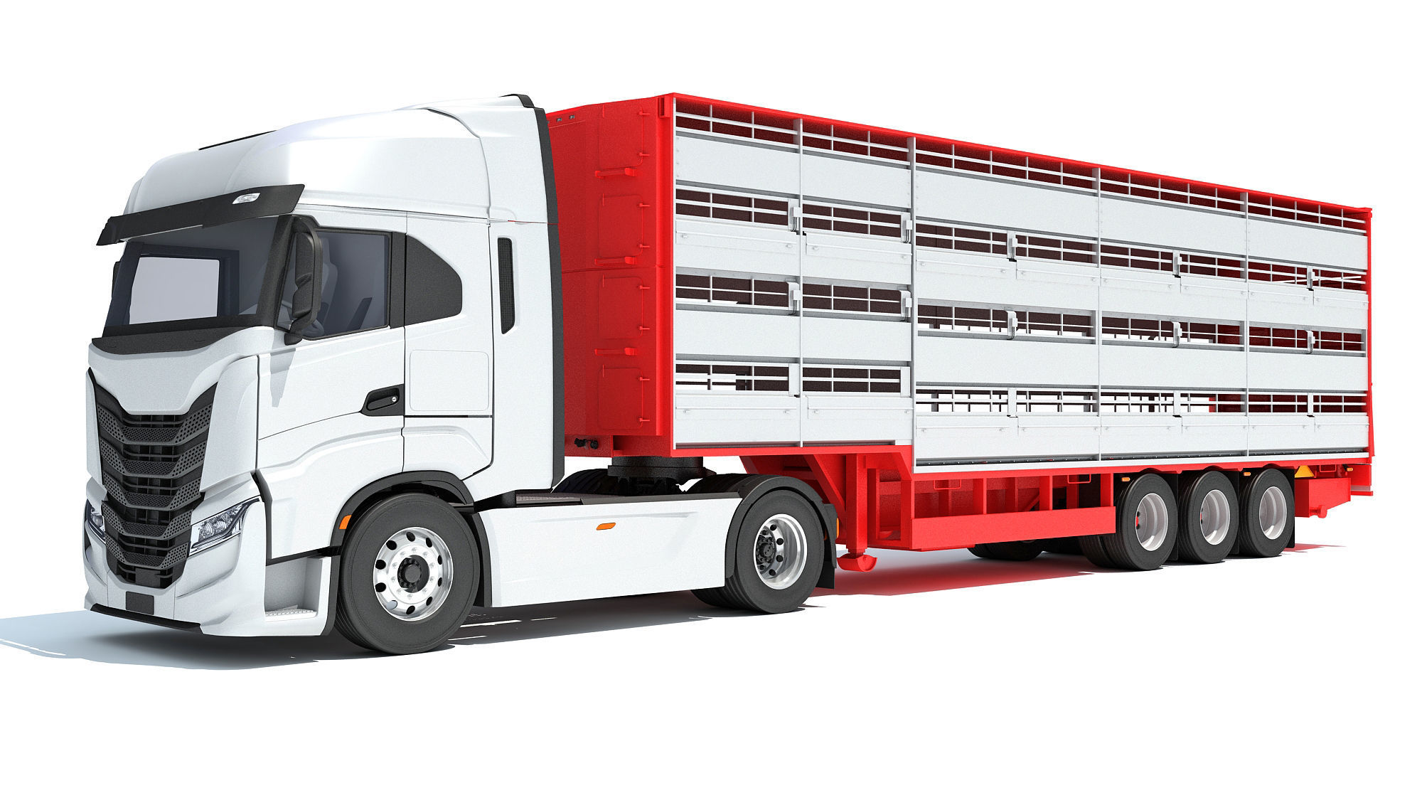 Animal Transporter Truck and Trailer 3D model_1
