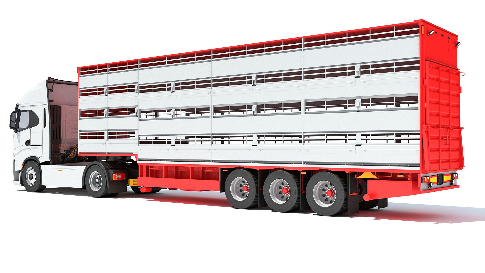 Animal Transporter Truck and Trailer 3D model_3