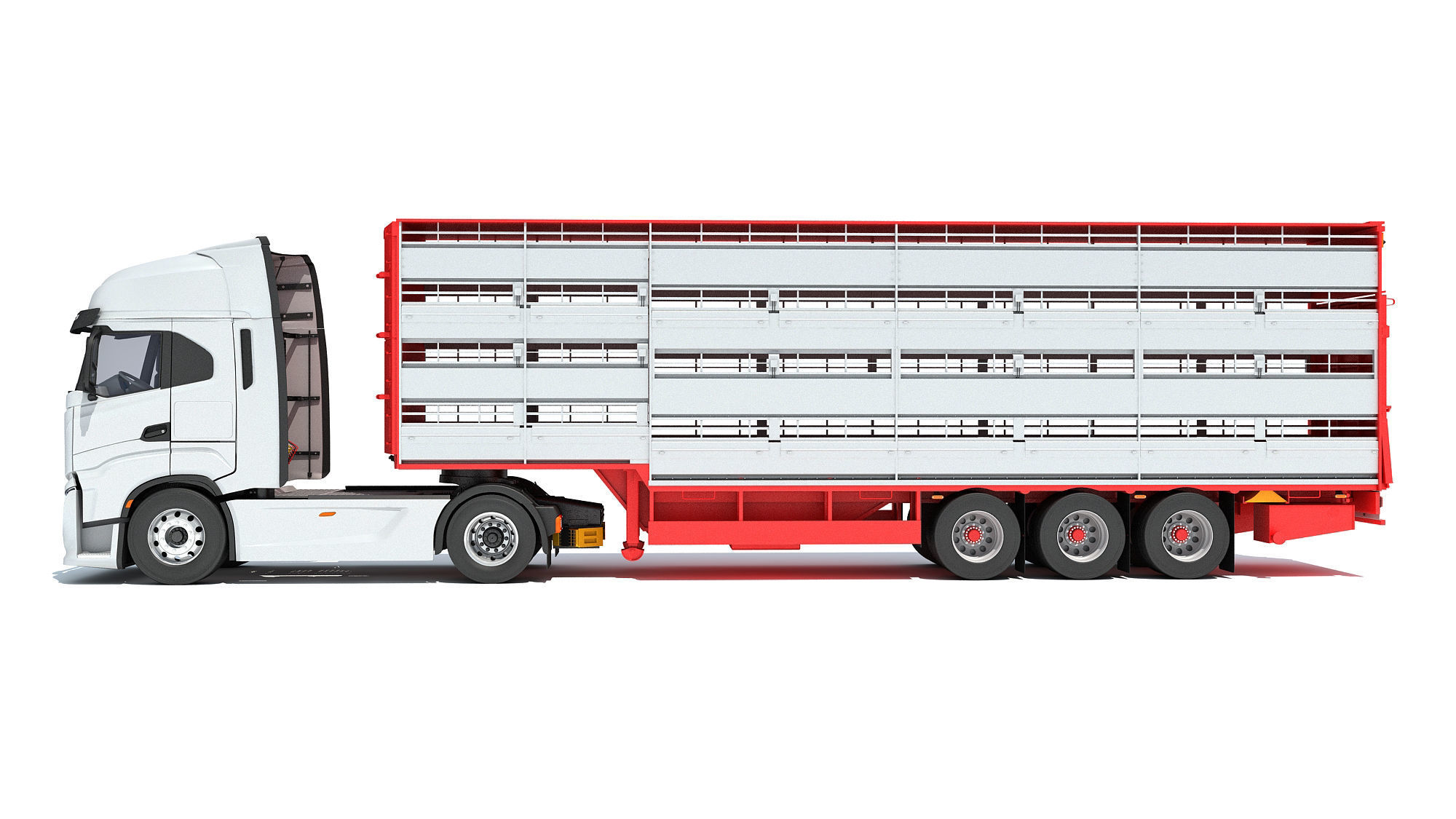 Animal Transporter Truck and Trailer 3D model_2