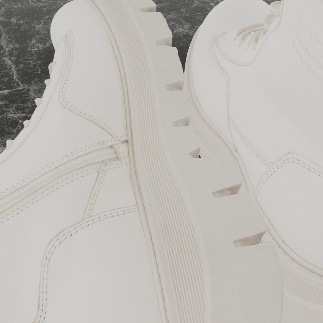 GREYDER 3D BOOTS - WHITE - HIGH Low-poly 3D model_8