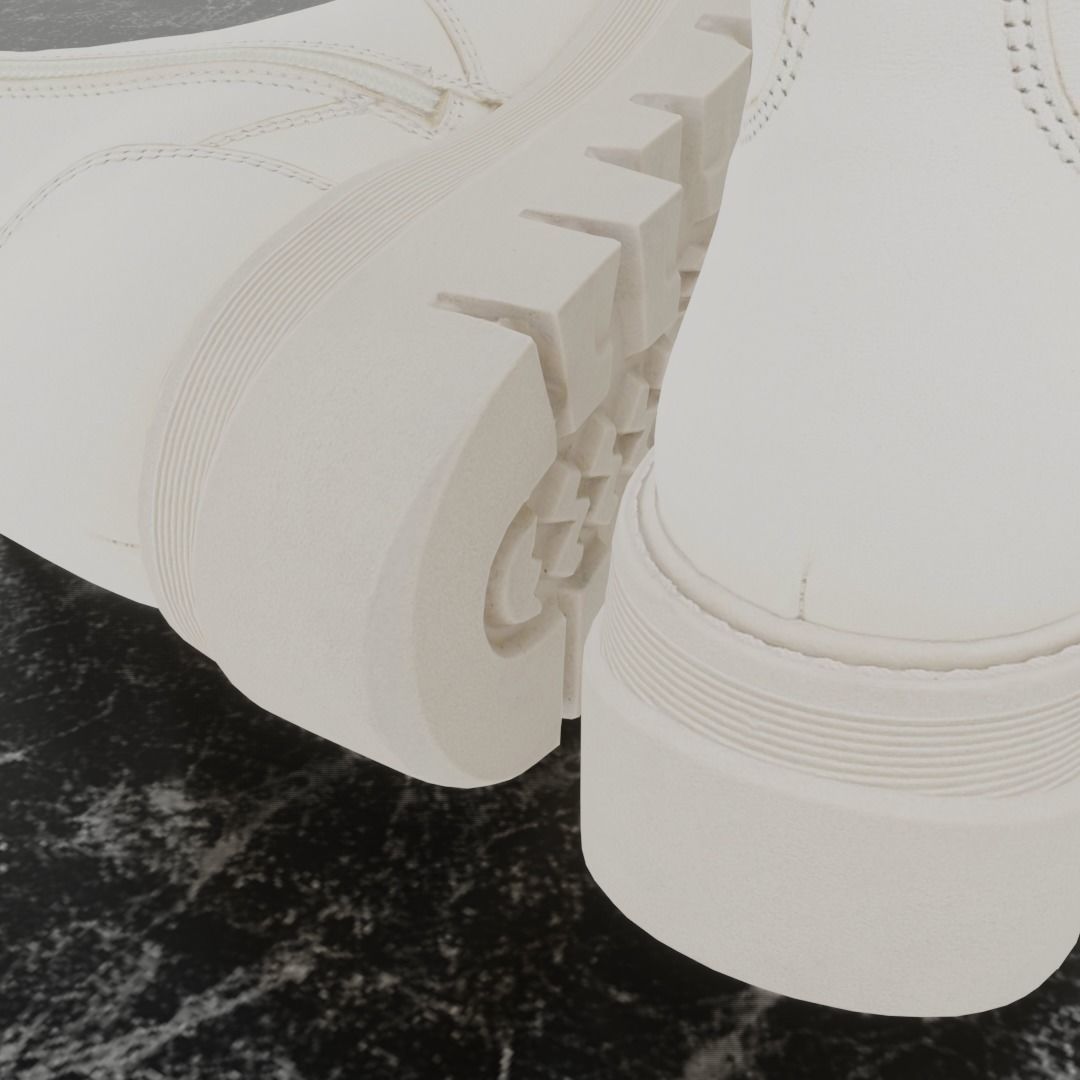 GREYDER 3D BOOTS - WHITE - HIGH Low-poly 3D model_12