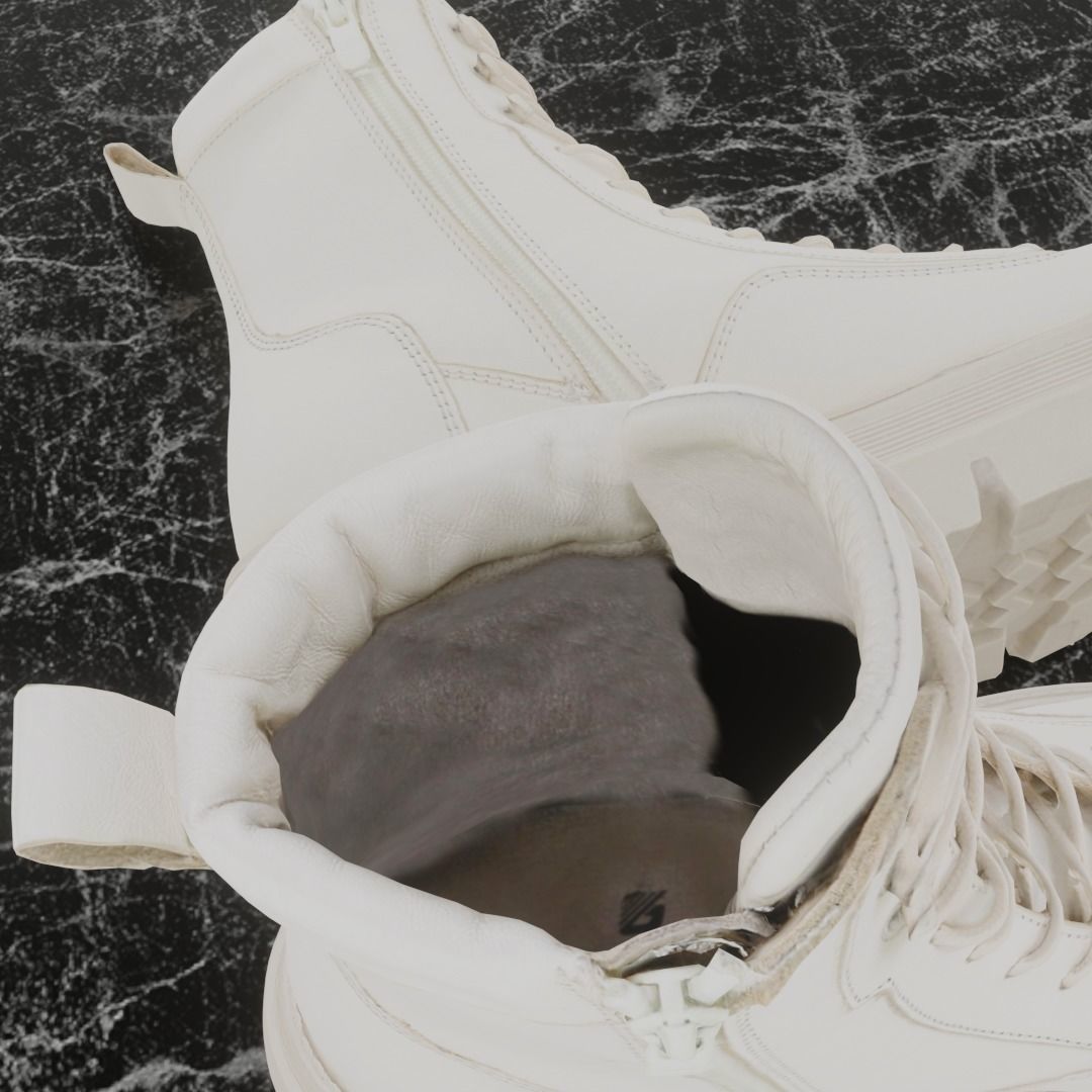 GREYDER 3D BOOTS - WHITE - HIGH Low-poly 3D model_11