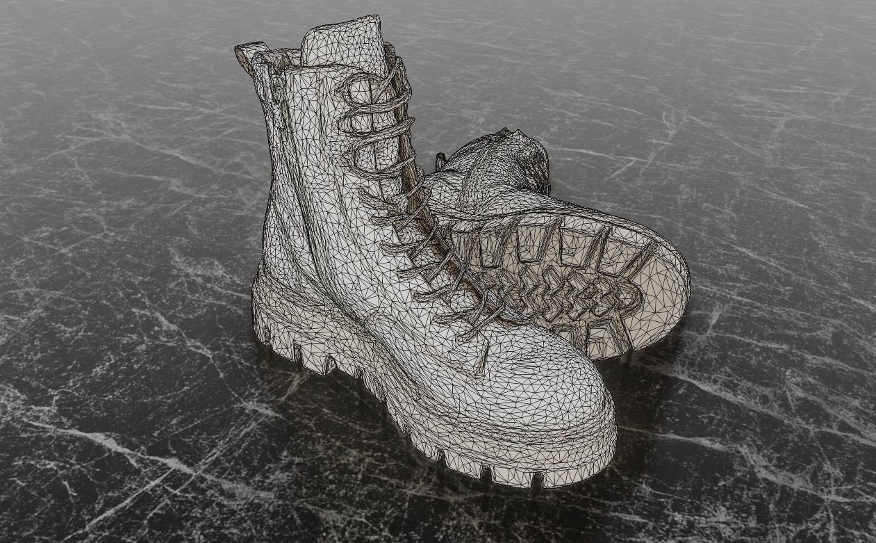 GREYDER 3D BOOTS - WHITE - HIGH Low-poly 3D model_13