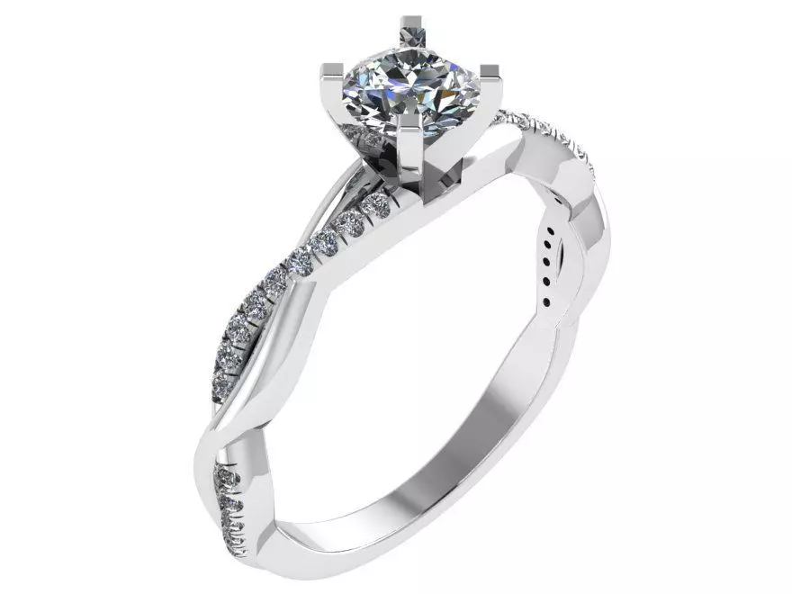 Peg Setting Twisted Ring 1221 3D print model