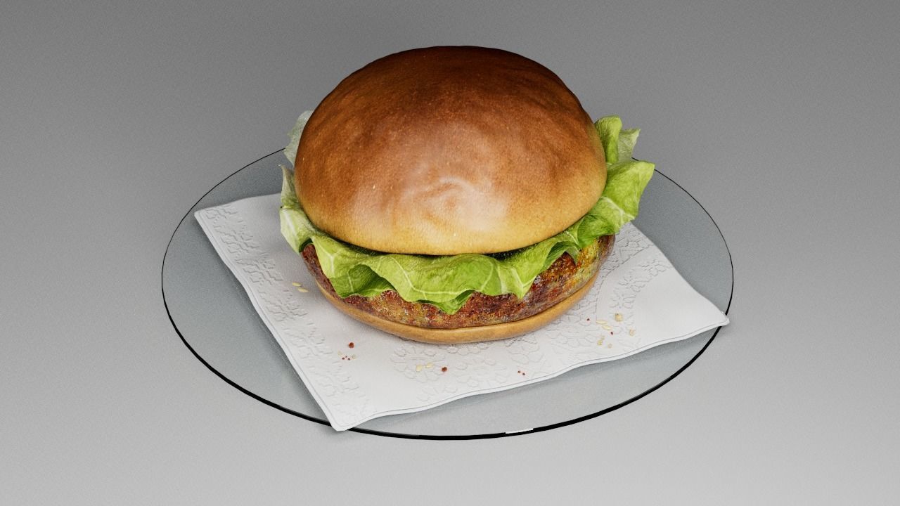 Hamburger classic  3D model_1