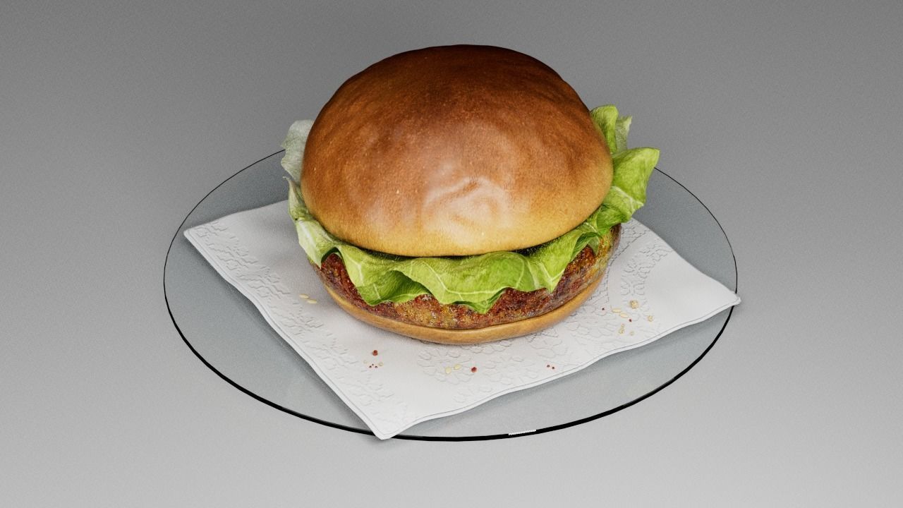 Hamburger classic  3D model_2
