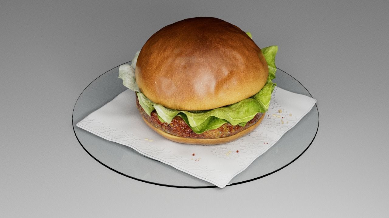 Hamburger classic  3D model_4