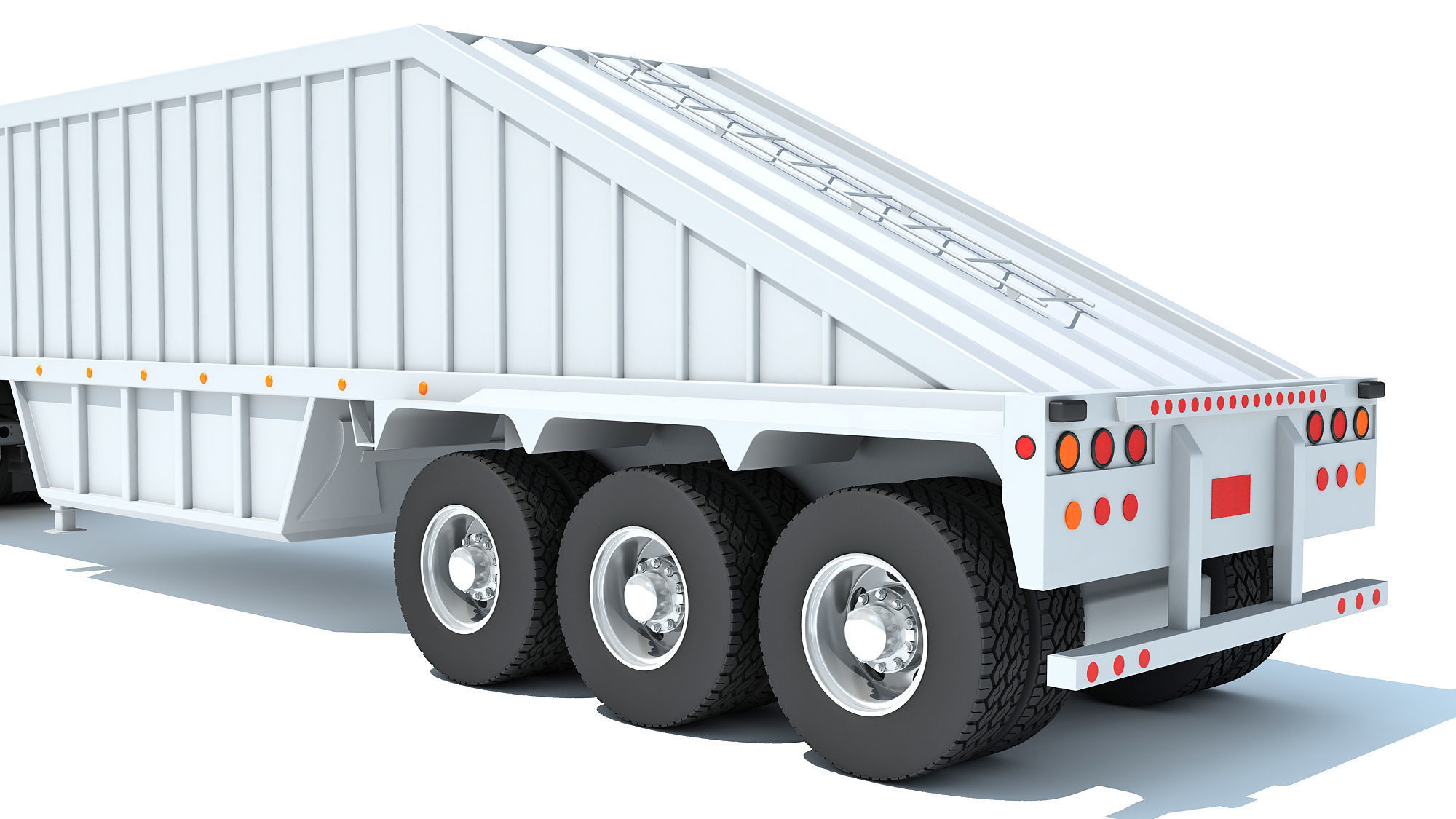Heavy Truck with Bottom Dump Trailer 3D model_15