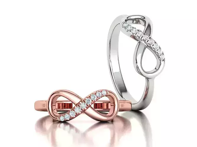 Endless Love Diamond Infinity Ring Stackable Ring 3dmodel 3D print model