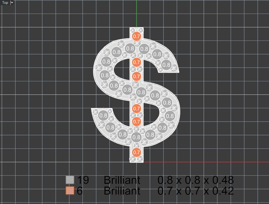 US Dollar currency symbol stud earring 3D Model Collection_17