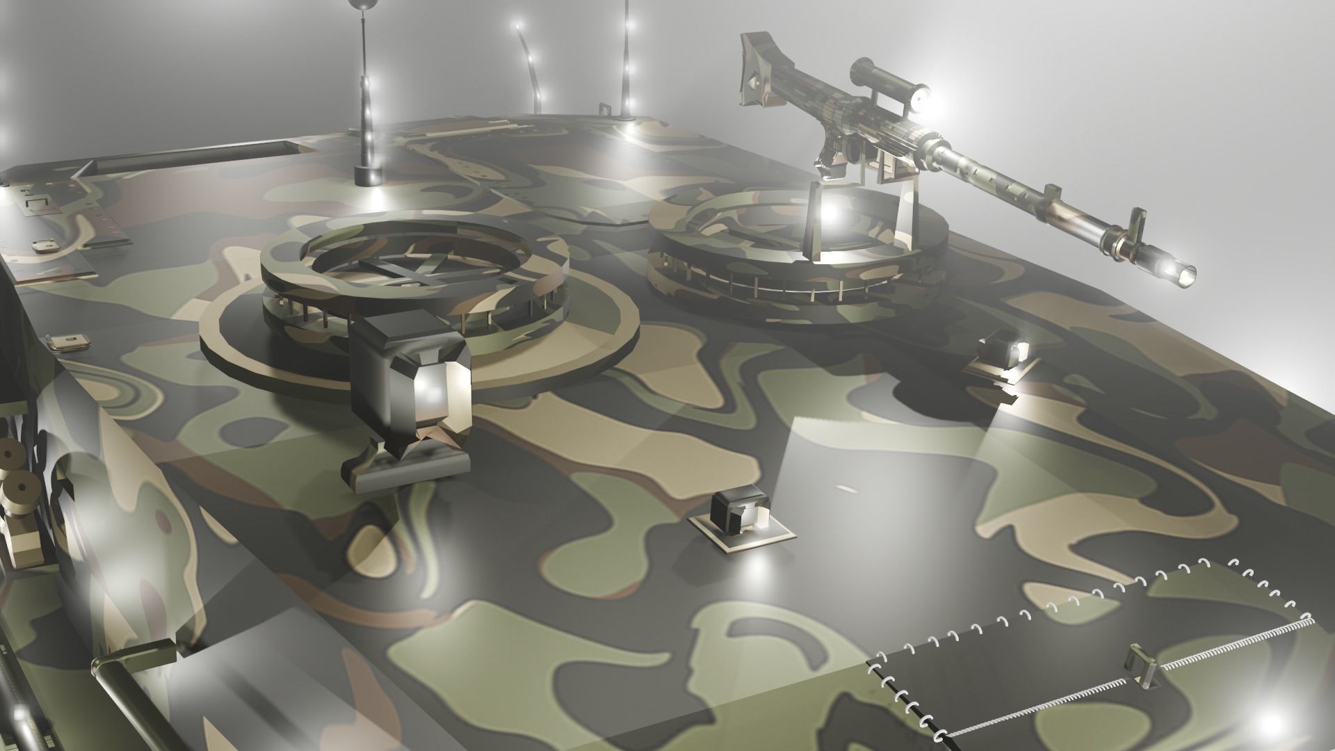 Leopard 2a4 tank 3D model_5