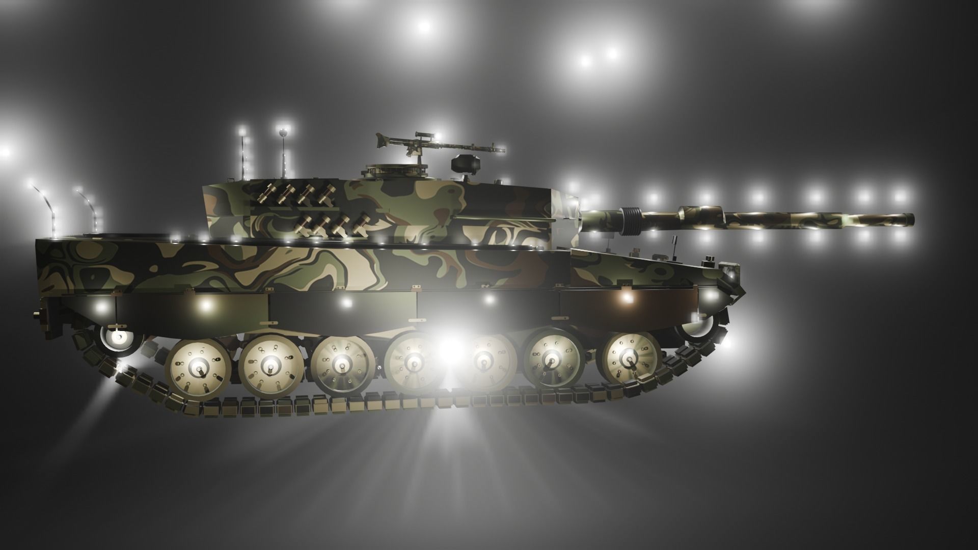 Leopard 2a4 tank 3D model_15