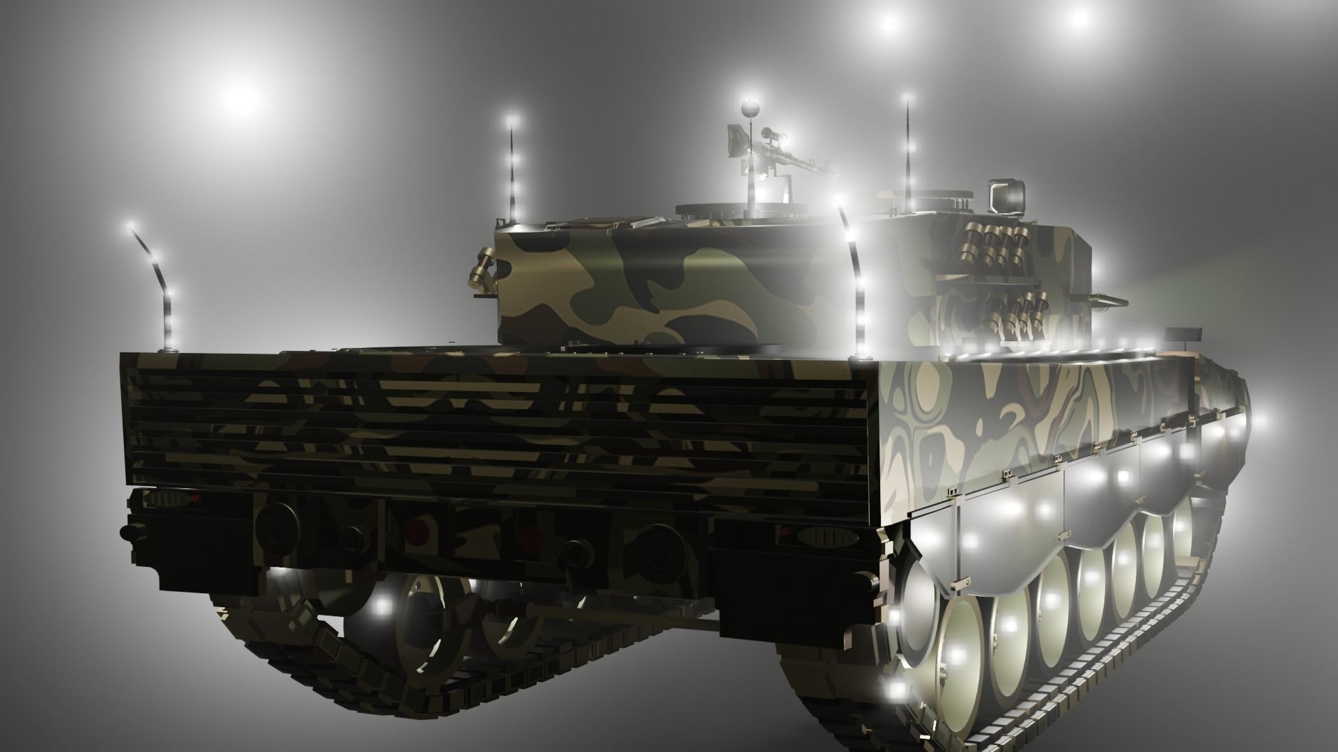 Leopard 2a4 tank 3D model_16