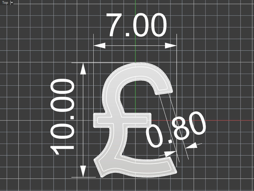 UK Pound currency symbol stud earring 3D Model Collection_12