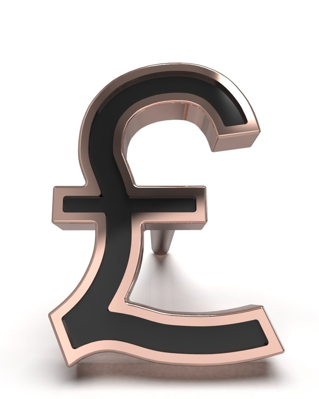 UK Pound currency symbol stud earring 3D Model Collection_11