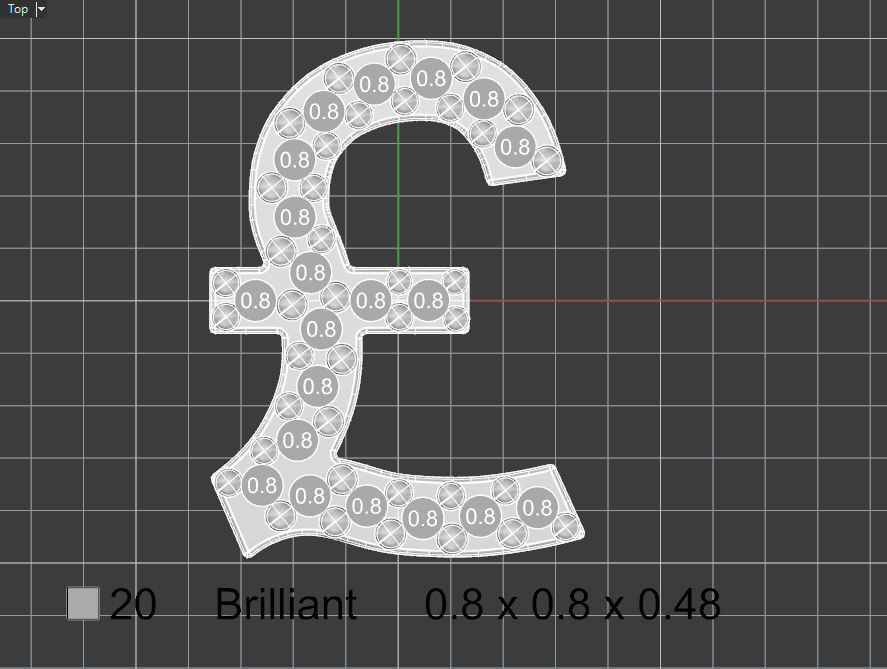 UK Pound currency symbol stud earring 3D Model Collection_18